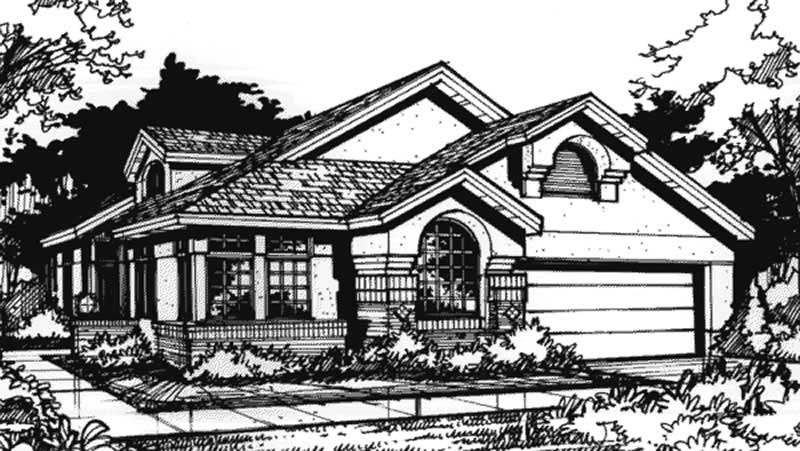 3-Bedroom, 1860 Sq Ft Country House Plan - 146-1424 - Front Exterior