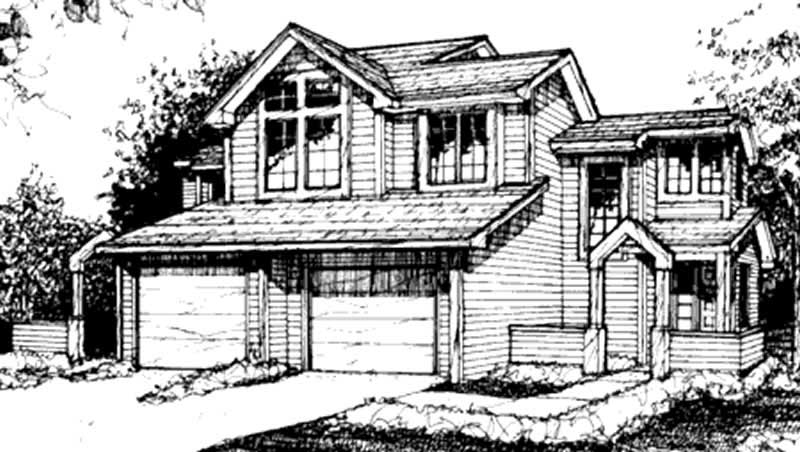 1-Bedroom, 970 Sq Ft Duplex/Multi-Unit House Plan - 146-1501 - Front Exterior