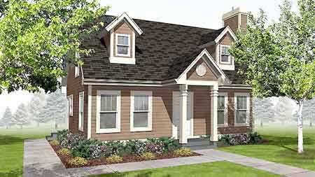 3-Bedroom, 1260 Sq Ft Colonial House Plan - 146-1570 - Front Exterior