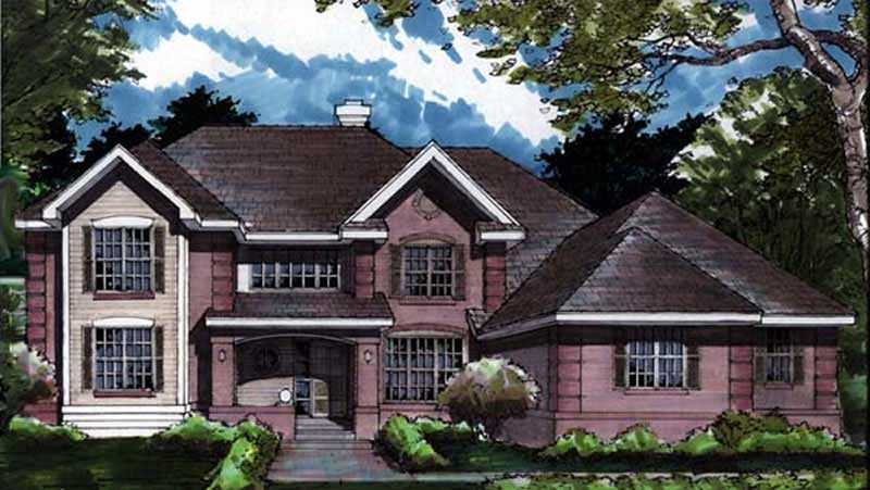 4-Bedroom, 3103 Sq Ft European House Plan - 146-1593 - Front Exterior