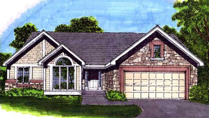 3-Bedroom, 1642 Sq Ft Country House Plan - 146-1676 - Front Exterior