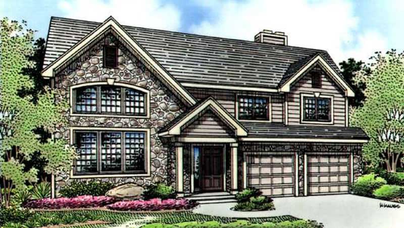 3-Bedroom, 3235 Sq Ft Country House Plan - 146-1894 - Front Exterior