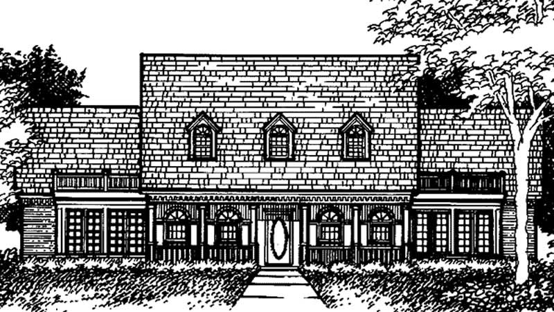 4-Bedroom, 3382 Sq Ft Colonial House Plan - 146-1963 - Front Exterior