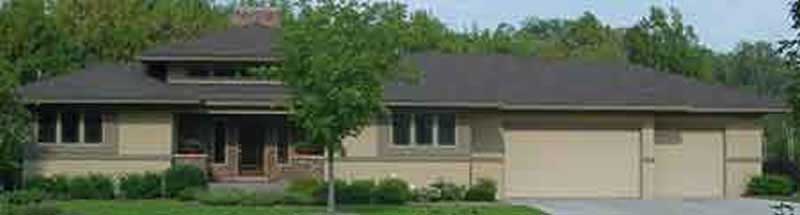 1-Bedroom, 1855 Sq Ft Prairie House Plan - 146-1991 - Front Exterior