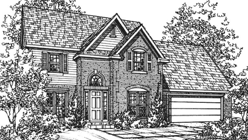 4-Bedroom, 1960 Sq Ft European House Plan - 146-2099 - Front Exterior