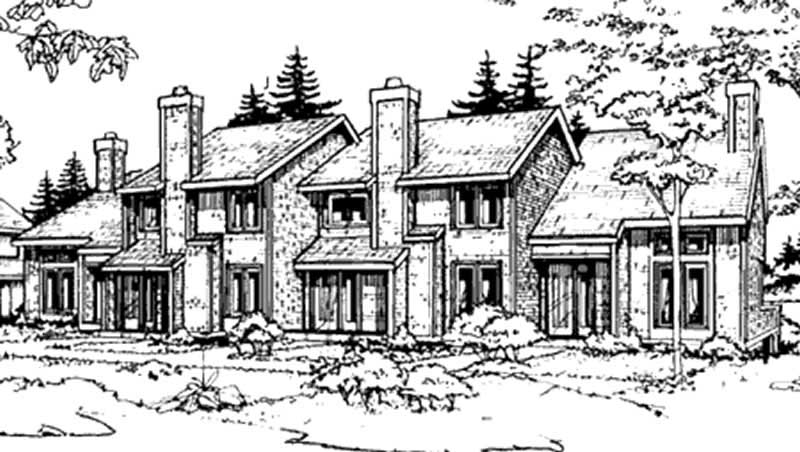 1-Bedroom, 950 Sq Ft Duplex/Multi-Unit House Plan - 146-2118 - Front Exterior