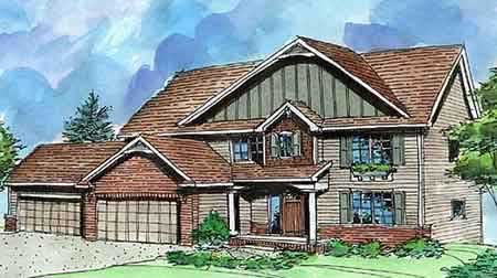 4-Bedroom, 2484 Sq Ft Country House Plan - 146-2145 - Front Exterior