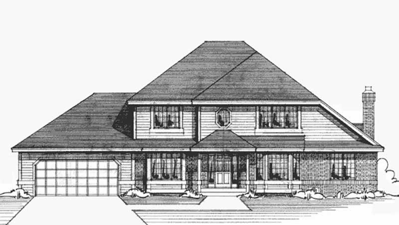 3-Bedroom, 2615 Sq Ft Colonial House Plan - 146-2177 - Front Exterior