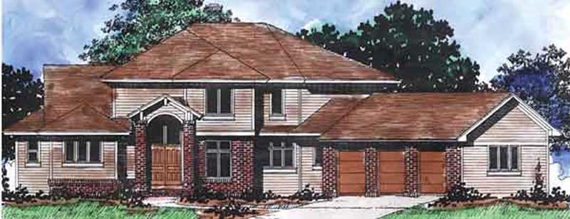 4-Bedroom, 3173 Sq Ft Colonial House Plan - 146-2186 - Front Exterior