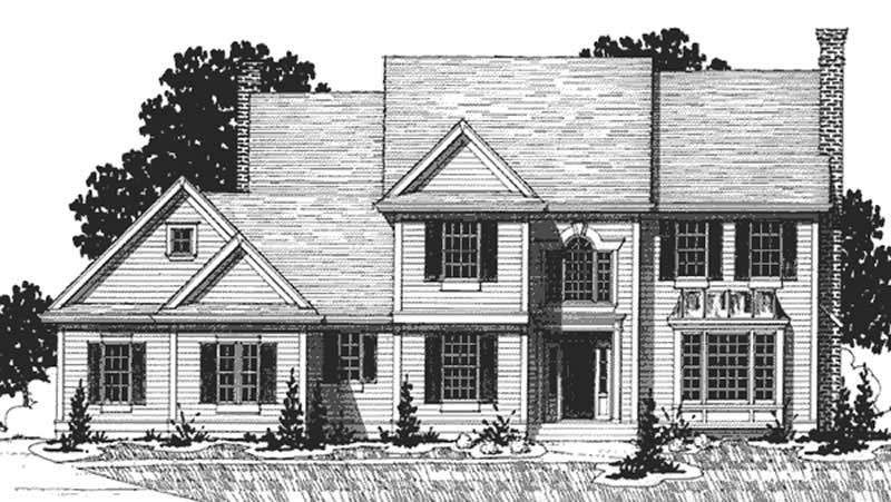 4-Bedroom, 3083 Sq Ft Colonial House Plan - 146-2189 - Front Exterior