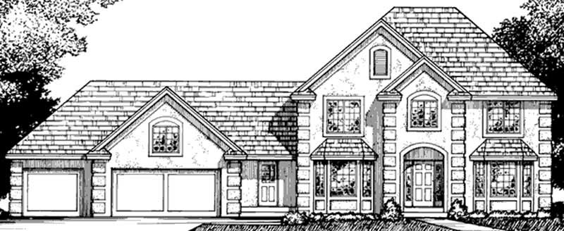4-Bedroom, 2746 Sq Ft French House Plan - 146-2243 - Front Exterior