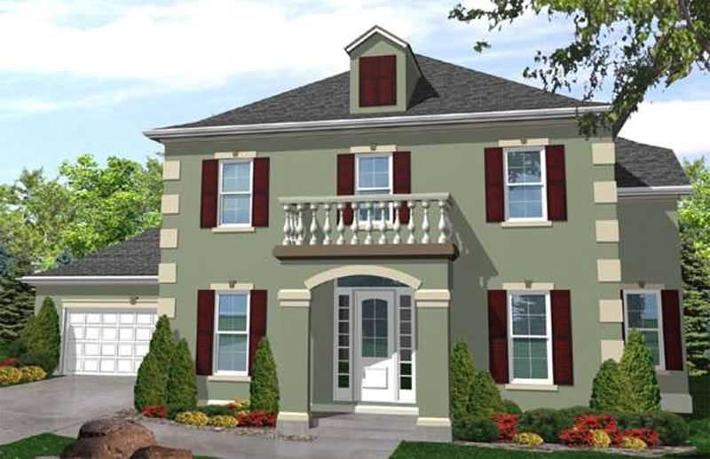 3-Bedroom, 2701 Sq Ft Colonial House Plan - 146-2415 - Front Exterior