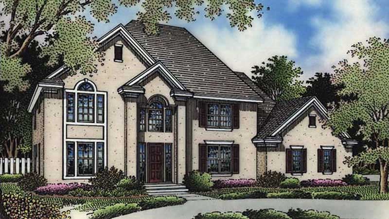 3-Bedroom, 2912 Sq Ft European House Plan - 146-2485 - Front Exterior