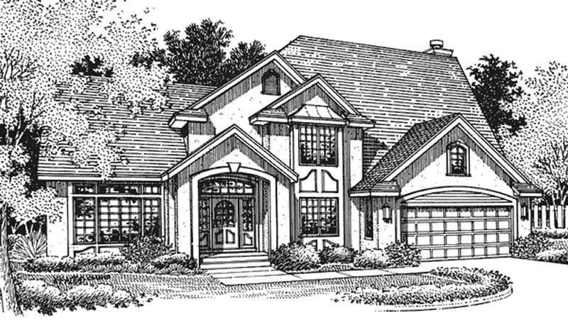 3-Bedroom, 2543 Sq Ft European House Plan - 146-2535 - Front Exterior