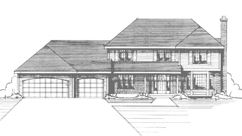 4-Bedroom, 2245 Sq Ft Colonial House Plan - 146-2870 - Front Exterior