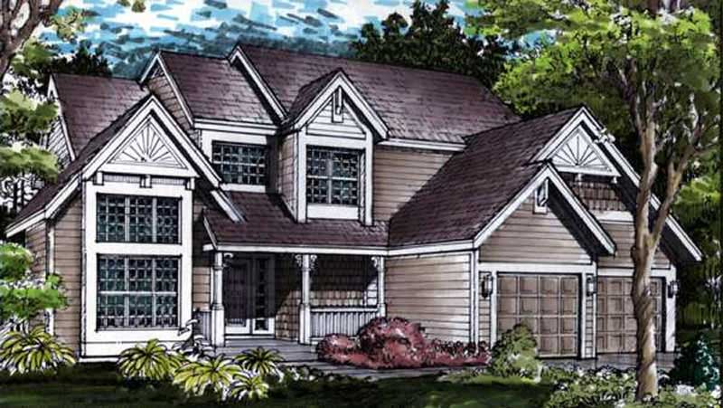 3-Bedroom, 2606 Sq Ft Country House Plan - 146-2890 - Front Exterior