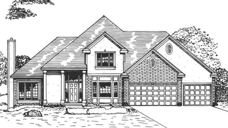 4-Bedroom, 3286 Sq Ft Colonial House Plan - 146-2942 - Front Exterior