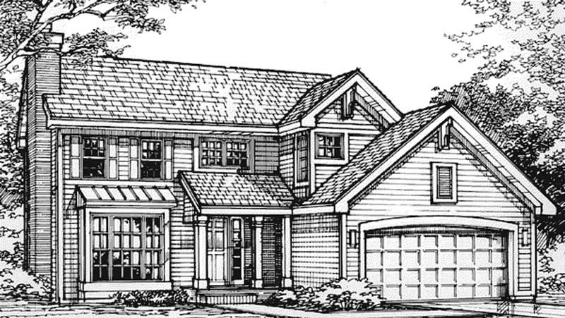 4-Bedroom, 1910 Sq Ft Country House Plan - 146-2987 - Front Exterior