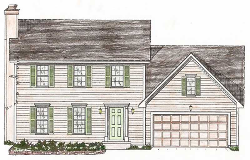 4-Bedroom, 1575 Sq Ft Colonial House Plan - 147-1031 - Front Exterior