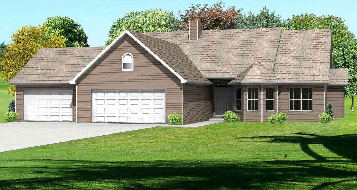 3-Bedroom, 2070 Sq Ft Country Home Plan - 148-1036 - Main Exterior