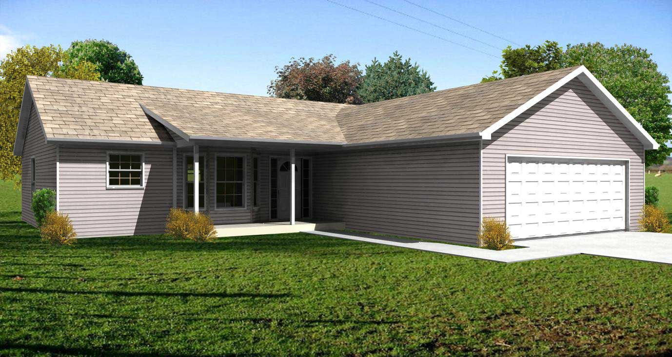 3-Bedroom, 1302 Sq Ft Country Home Plan - 148-1102 - Main Exterior