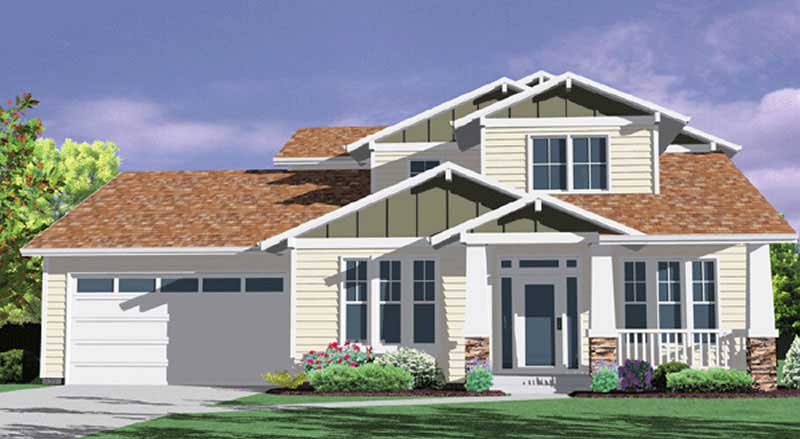 4-Bedroom, 1983 Sq Ft Craftsman Home Plan - 149-1227 - Main Exterior