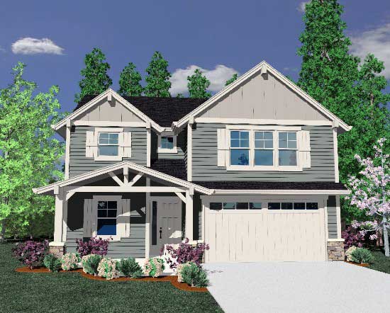 4-Bedroom, 2199 Sq Ft Craftsman House Plan - 149-1831 - Front Exterior