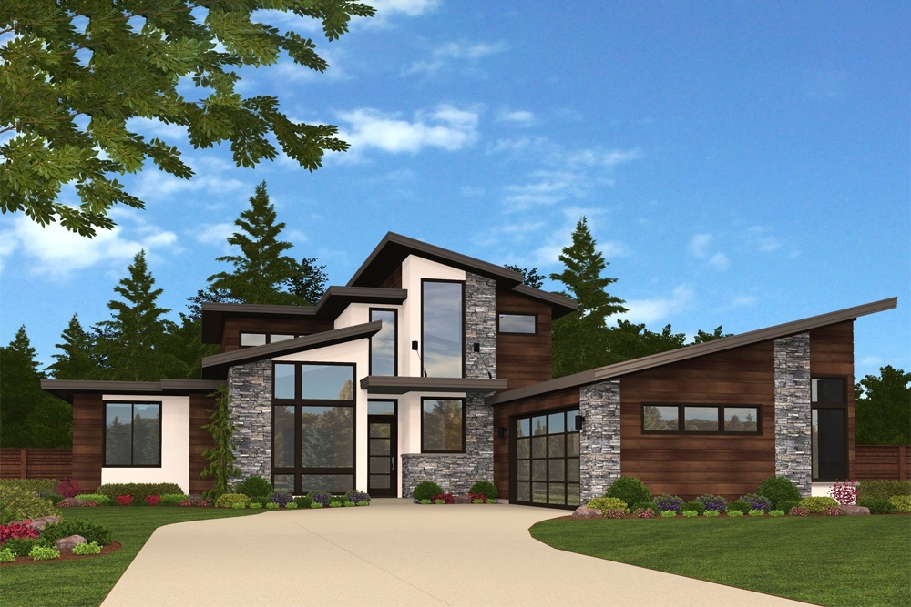 3-Bedroom, 2548 Sq Ft Modern Home Plan - 149-1874 - Main Exterior