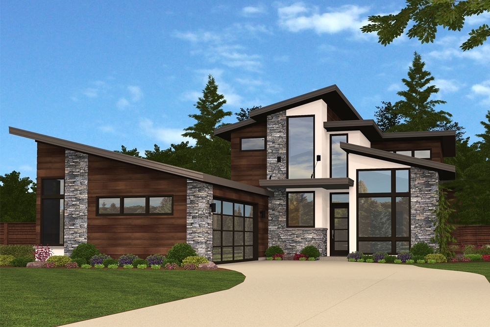 3-Bedroom, 2434 Sq Ft Modern Home Plan - 149-1884 - Main Exterior