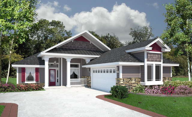 4-Bedroom, 1976 Sq Ft Florida Style Home Plan - 150-1017 - Main Exterior