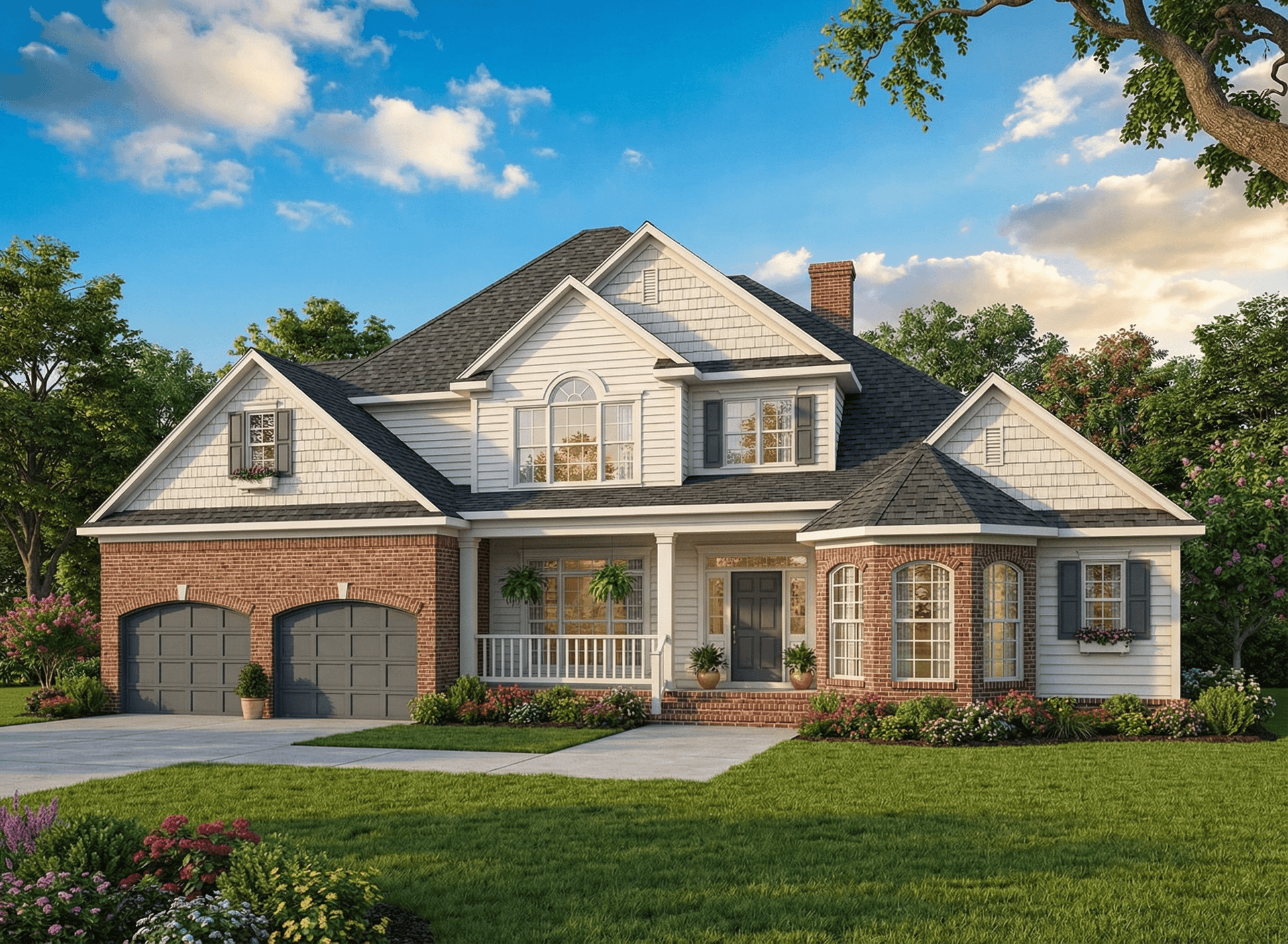 4-Bedroom, 3343 Sq Ft Arts and Crafts House Plan - 153-1017 - Front Exterior