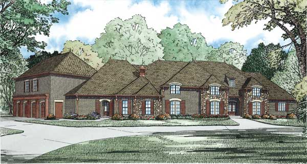 5-Bedroom, 7784 Sq Ft European Home Plan - 153-1107 - Main Exterior