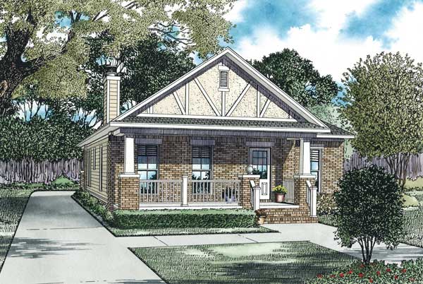2-Bedroom, 1309 Sq Ft Bungalow Home Plan - 153-1113 - Main Exterior