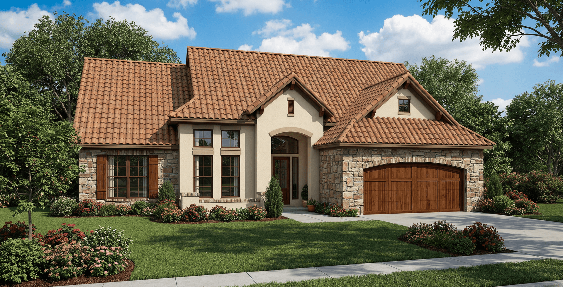 4-Bedroom, 2338 Sq Ft Tuscan House Plan - 153-1120 - Front Exterior