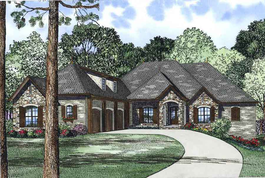 3-Bedroom, 4215 Sq Ft European House Plan - 153-1133 - Front Exterior