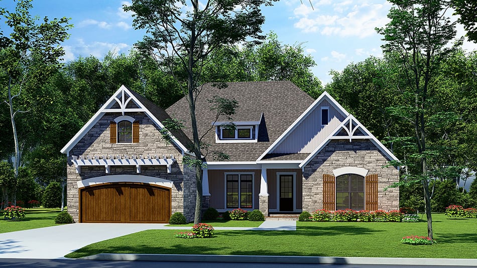4-Bedroom, 2083 Sq Ft Southern House Plan - 153-1142 - Front Exterior