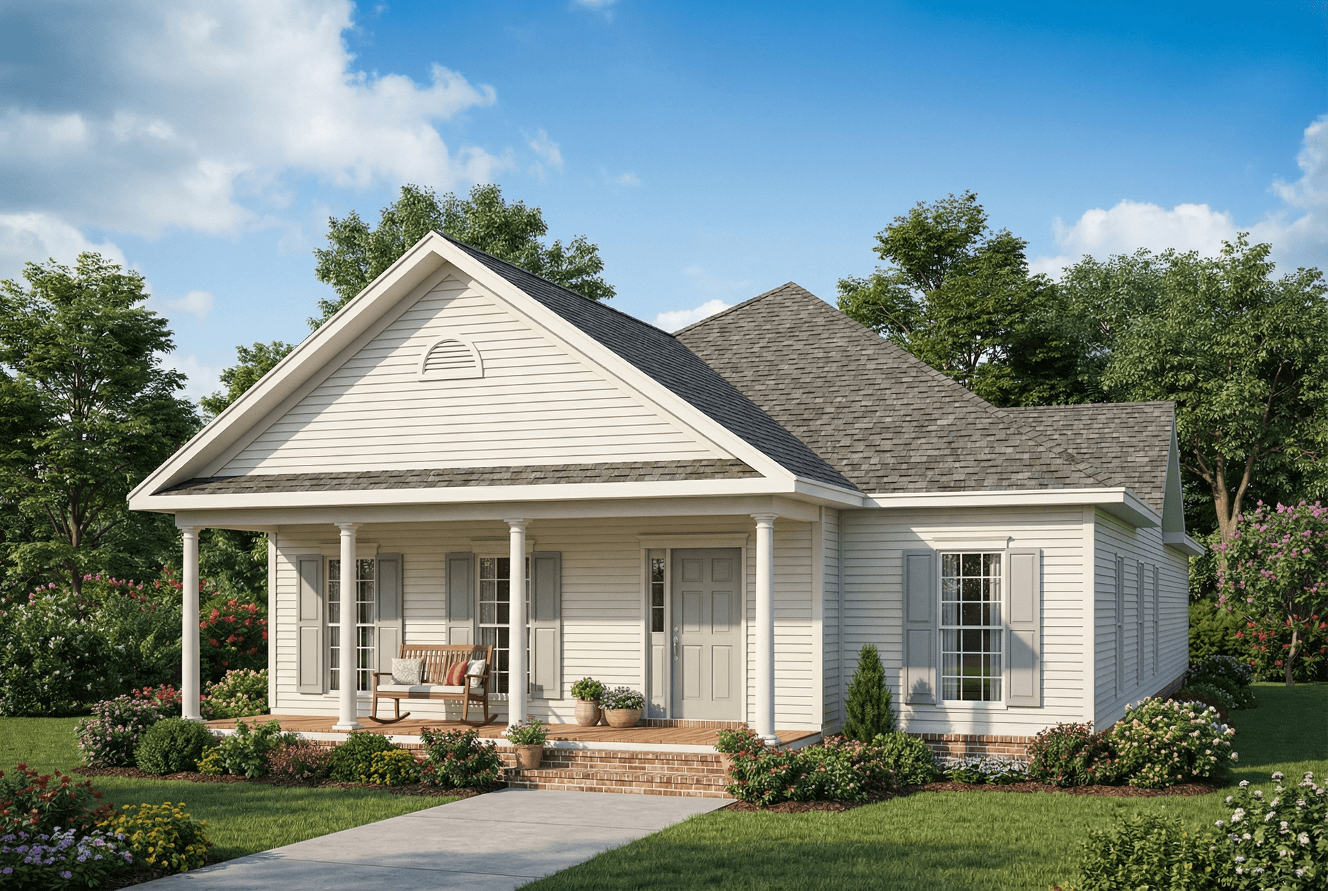 2-Bedroom, 1593 Sq Ft Country House Plan - 153-1157 - Front Exterior