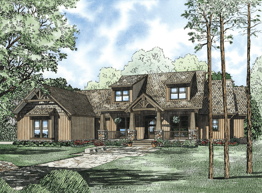 7-Bedroom, 4693 Sq Ft Craftsman Home Plan - 153-1166 - Main Exterior