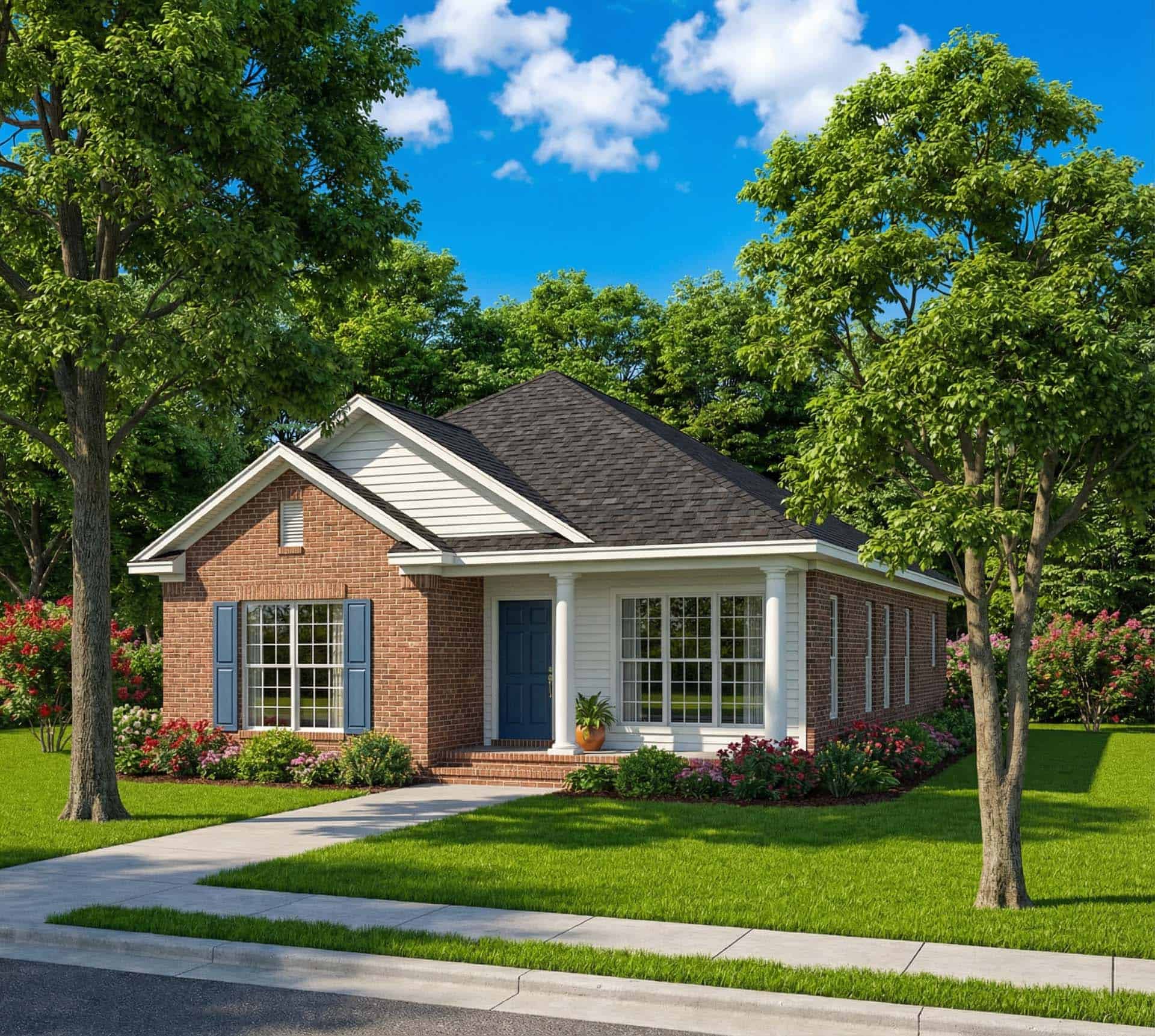 3-Bedroom, 1574 Sq Ft Country Home Plan - 153-1170 - Main Exterior