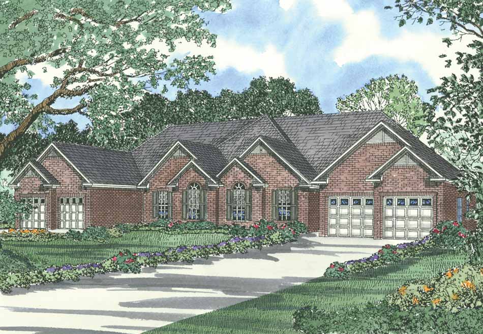 6-Bedroom, 1477 Sq Ft Duplex Plan - 153-1192 - Main Exterior