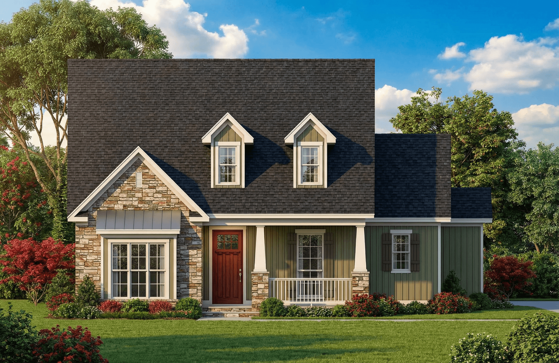 3-Bedroom, 2747 Sq Ft Country House Plan - 153-1221 - Front Exterior