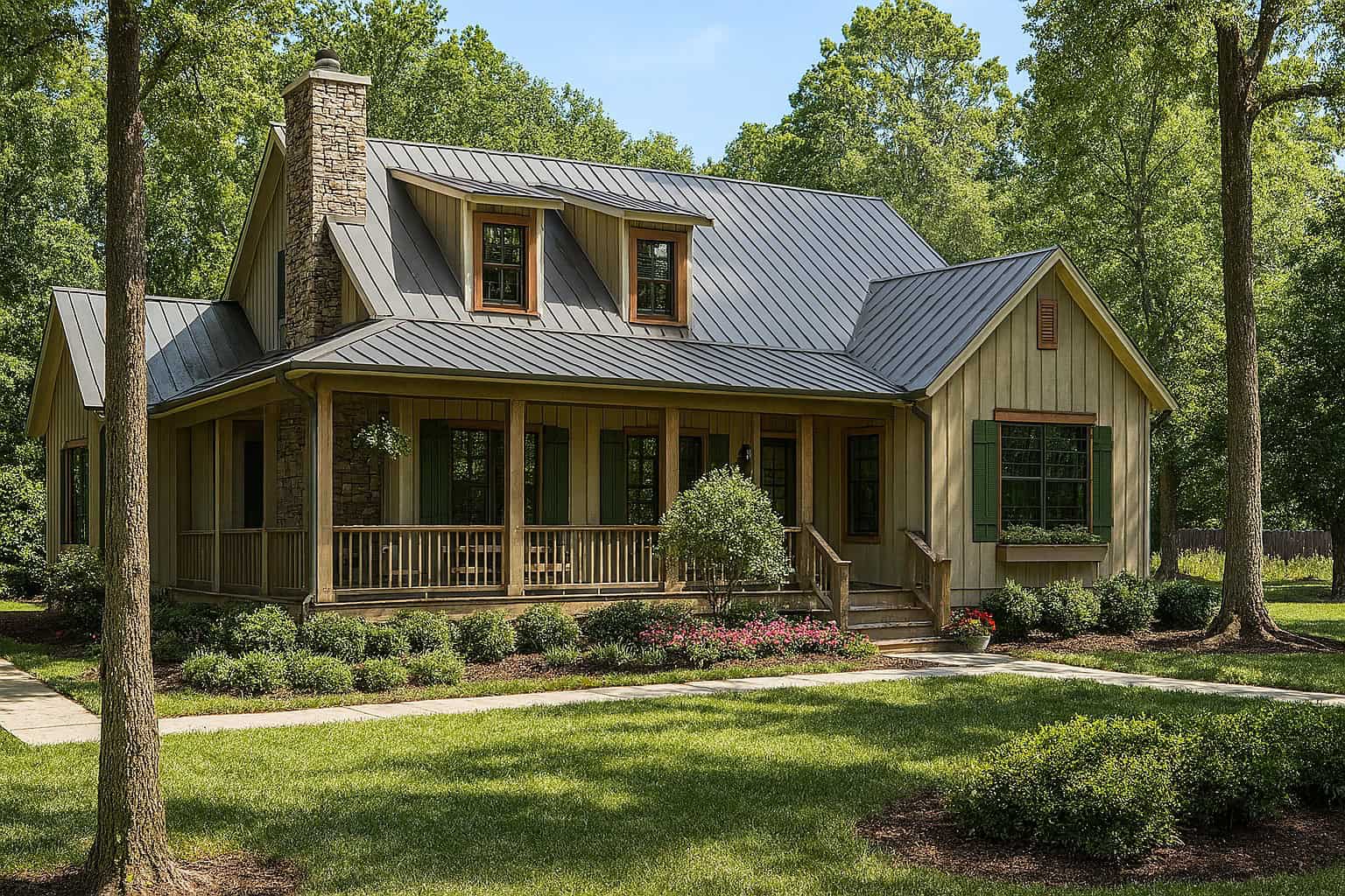 4-Bedroom, 1472 Sq Ft Country House Plan - 153-1226 - Front Exterior