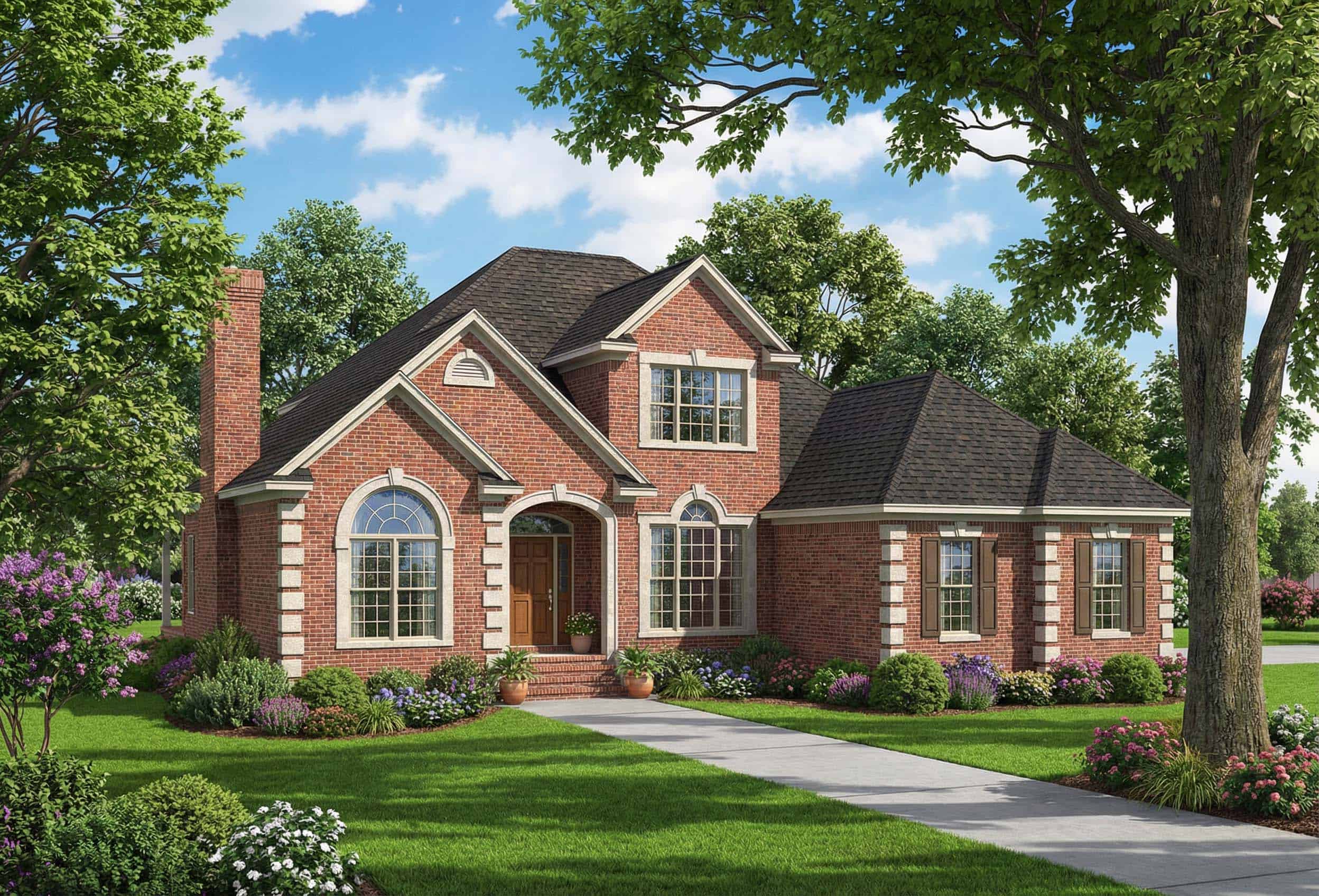 4-Bedroom, 2784 Sq Ft French Home Plan - 153-1234 - Main Exterior