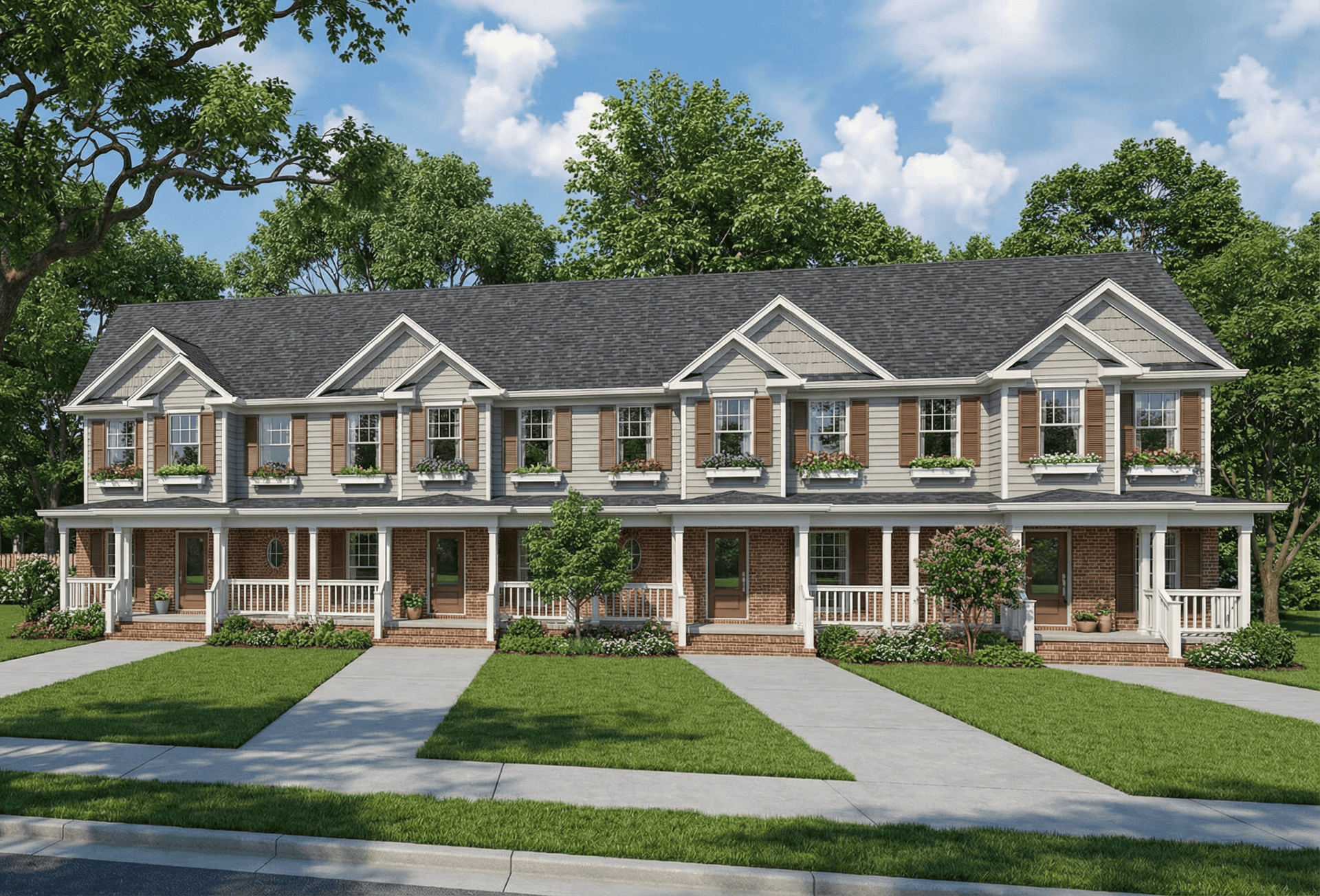 2-Bedroom, 980 Sq Ft Multi-Unit House Plan - 153-1253 - Front Exterior