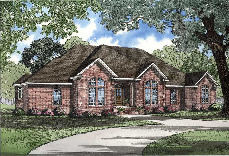 3-Bedroom, 2742 Sq Ft Southern House Plan - 153-1268 - Front Exterior