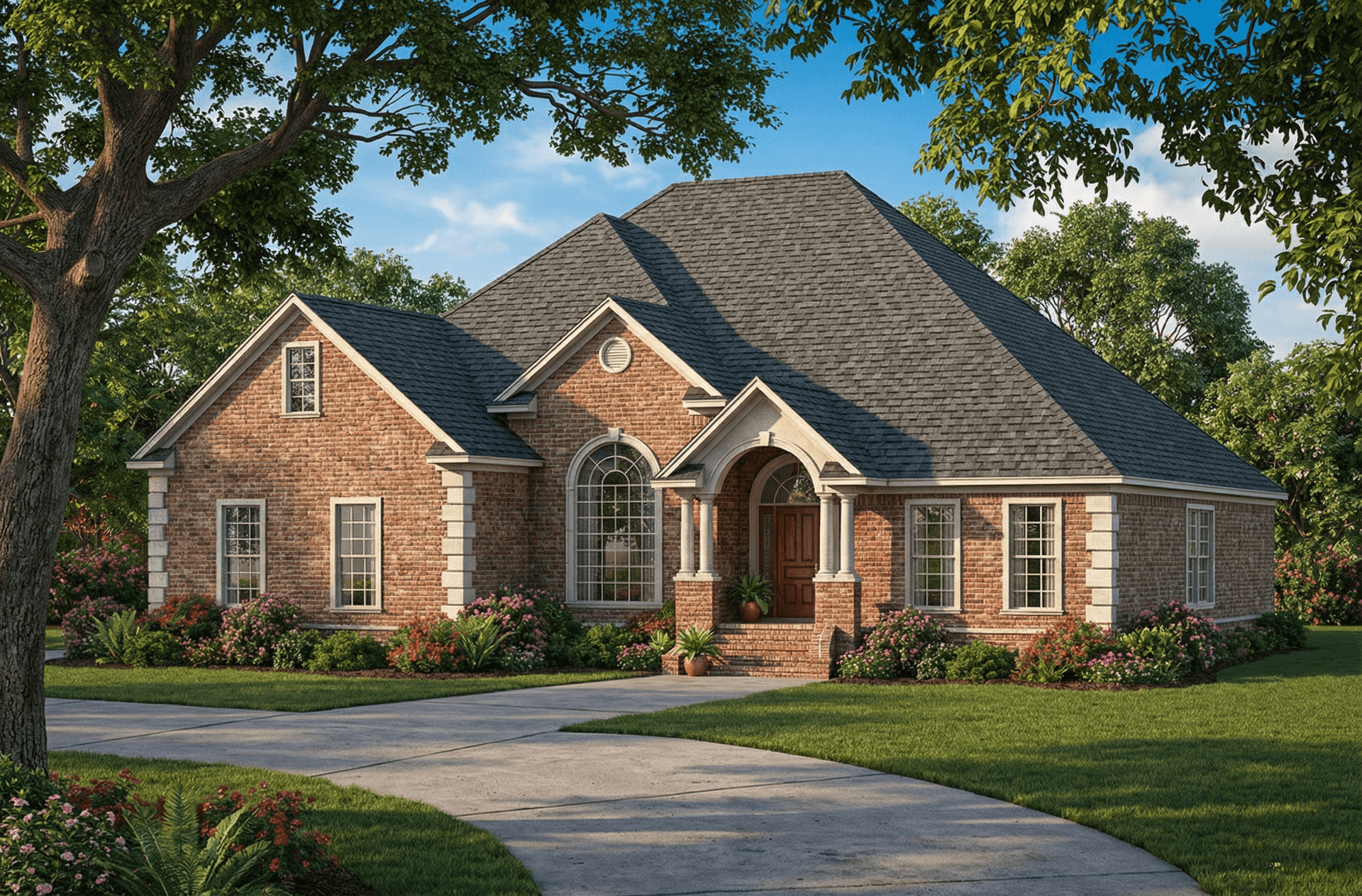 4-Bedroom, 2542 Sq Ft European House Plan - 153-1284 - Front Exterior