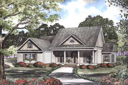 5-Bedroom, 3137 Sq Ft Country House Plan - 153-1300 - Front Exterior