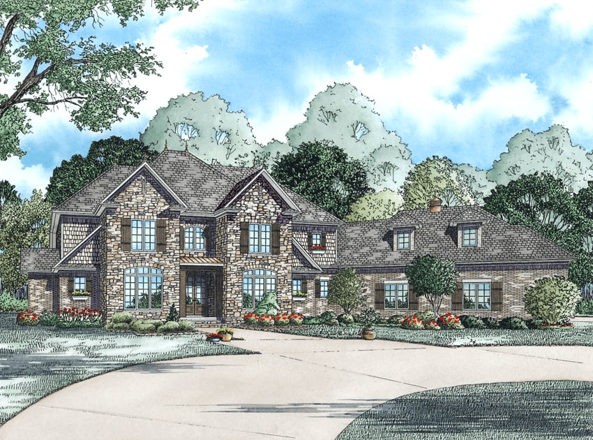 4-Bedroom, 4378 Sq Ft Craftsman Home Plan - 153-1318 - Main Exterior