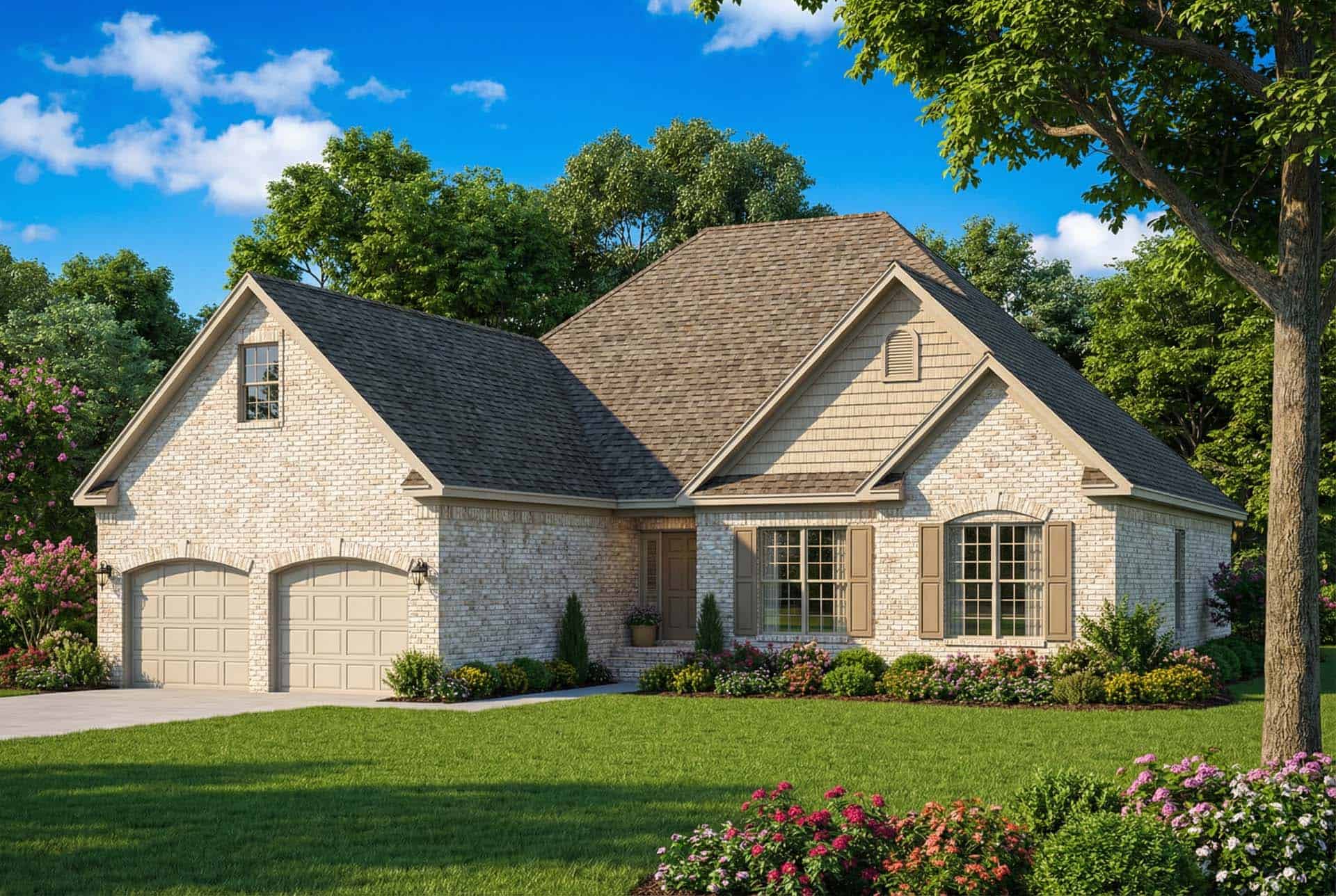 3-Bedroom, 1732 Sq Ft Contemporary House Plan - 153-1333 - Front Exterior