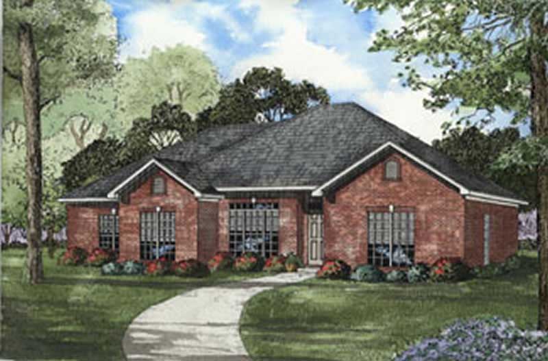 4-Bedroom, 1841 Sq Ft Southern House Plan - 153-1347 - Front Exterior